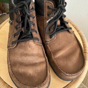 Lems Boulder Russet Brown Leather Zero Drop Hiking Lace Up Boots M's 10 W's 11.5